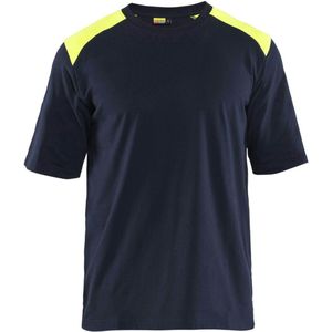 Blåkläder 3476-1737 Vlamvertragend T-shirt Marine/High Vis Geel