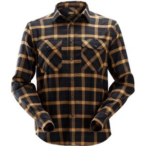 Snickers 8516 AllroundWork Licht Flanellen Shirt Zwart/Bruin maat S