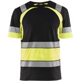Blåkläder 3421-1030 T-shirt High Vis Zwart/High Vis Geel maat L