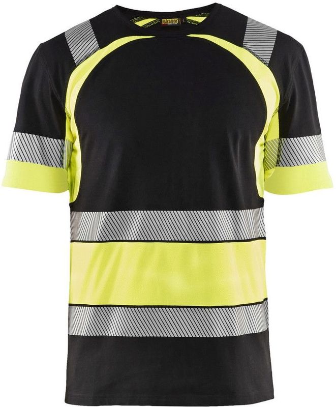 Blåkläder 3421-1030 T-shirt High Vis Zwart/High Vis Geel maat L