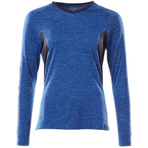 Mascot 18091-810 Dames T-shirt - Helder Blauw-Gemêleerd/Donkermarine - Lange Mouwen