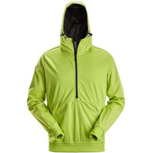 Snickers 8400 Windblocker Stretch Hoodie met halve rits Limegroen maat XS