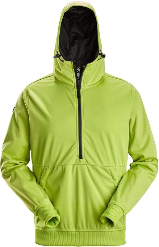 Snickers 8400 Windblocker Stretch Hoodie met halve rits Limegroen maat XS