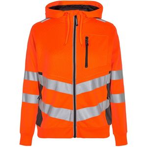 F. Engel 8027 Safety Ladies Sweat Cardigan Orange/Anthracite maat L
