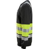 Snickers 8031 High-Vis Klasse 1, Sweatshirt - Zwart/High Visibility Geel
