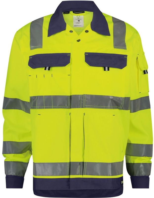 Dassy - Dusseldorf - Hogezichtbaarheidsvest - Fluogeel/Marineblauw - 245gr