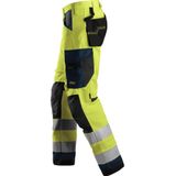 Snickers 6331 AllroundWork High-Vis Werkbroek+ Klasse 2 High-Vis Geel/Marineblauw maat 044