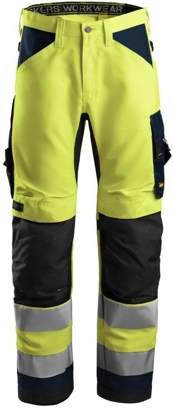 Snickers 6331 AllroundWork High-Vis Werkbroek+ Klasse 2 High-Vis Geel/Marineblauw maat 044