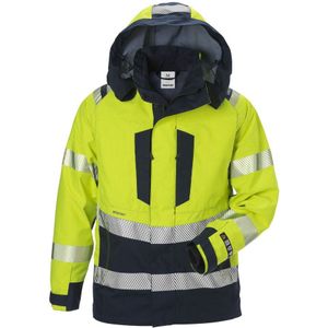 Fristads Flamestat high vis GORE PYRAD® shelljack klasse 3 4095 GXE Hi-Vis geel/marineblauw