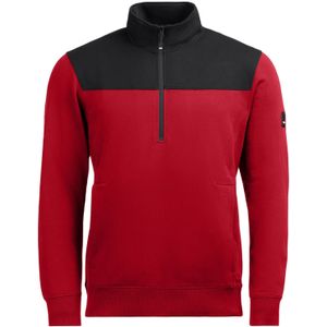 FHB Rob Zip-Sweatshirt Rood-Zwart maat XS