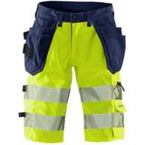 Fristads High-vis korte stretchbroek klasse 1 2059 PLU Hi-Vis geel/marineblauw