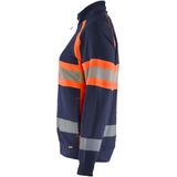 Blåkläder 3505-1158 Dames sweater High Vis Marineblauw/Oranje maat L