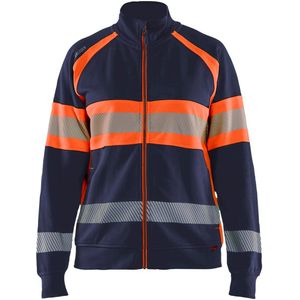 Blåkläder 3505-1158 Dames sweater High Vis Marineblauw/Oranje maat L