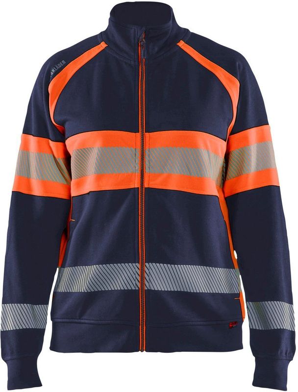 Blåkläder 3505-1158 Dames sweater High Vis Marineblauw/Oranje maat L