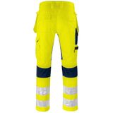 ProJob 6570 SIGNALISATIE STRETCHBROEK MET KNIEZAKKEN EN SPIJKERZAKKEN EN ISO 20471 KLASSE 2 646570 - Geel/Marine - C42/142