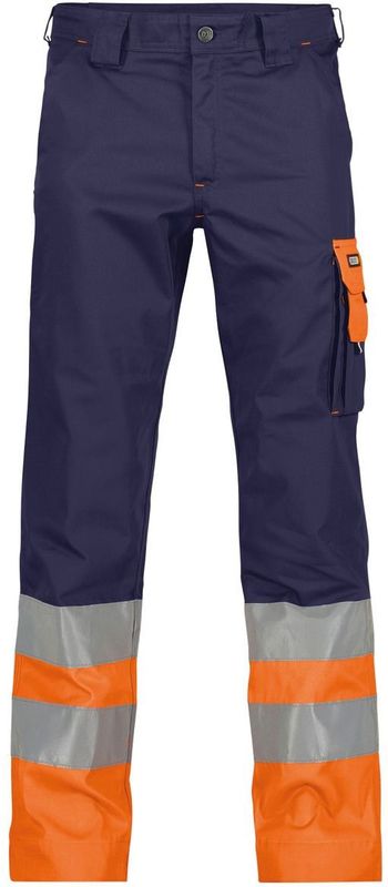 Dassy - Omaha - Hogezichtbaarheidsbroek - Marineblauw/Fluo-Oranje - 245gr