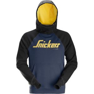 Snickers 2889 Logo Hoodie Marineblauw/Zwart