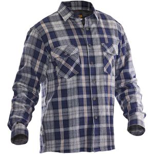 Jobman 5157 Flannel Shirt Lined Heren Navy/Grijs