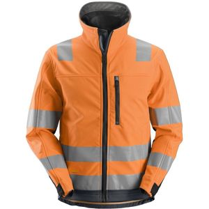 Snickers 1230 AllroundWork High-Vis Softshell Jack Klasse 3 High-Vis Oranje/Staalgrijs