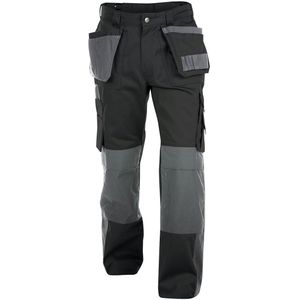 Dassy Seattle Tweekleurige holsterzakkenbroek met kniezakken Zwart/Cementgrijs 300gr