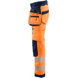 Blåkläder 7118-2513 Dames Softshell Werkbroek High Vis High Vis Oranje/Marineblauw maat D25