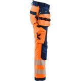 Blåkläder 7118-2513 Dames Softshell Werkbroek High Vis High Vis Oranje/Marineblauw maat C34