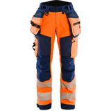 Blåkläder 7118-2513 Dames Softshell Werkbroek High Vis High Vis Oranje/Marineblauw maat C34