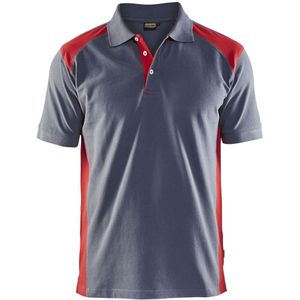 Blåkläder 3324-1050 Poloshirt piqué Grijs/Rood maat XL