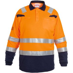 Hydrowear Marbella Fr Ast Polo Fluor Oranje/Marine maat S