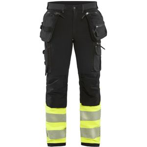 Blåkläder 1993-1642 High Vis 4-weg-stretch werkbroek Zwart/High Vis Geel maat C146