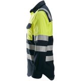 Snickers 8560 ProtecWork Shirt met Lange Mouwen High-Vis Klasse 1 Marineblauw/High-Vis Geel maat XS