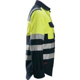 Snickers 8560 ProtecWork Shirt met Lange Mouwen High-Vis Klasse 1 Marineblauw/High-Vis Geel maat XS