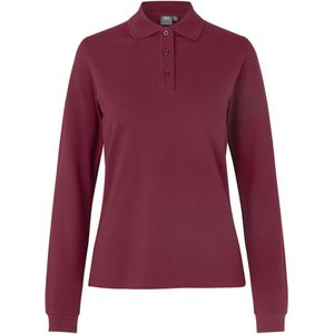 Pro Wear by Id 0545 Long-sleeved polo shirt stretch women Bordeaux Size S