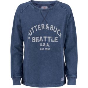 Cutter & Buck Thorp Denim Crew Dames Blauw maat XS