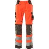 Mascot 15579-860 Broek met kniezakken Hi-Vis Rood/Donkerantraciet