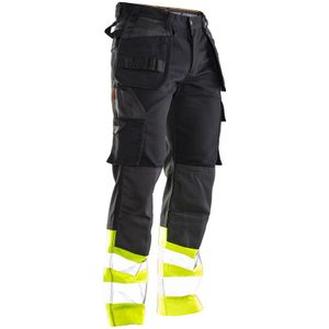 Jobman 2277 Hi-Vis Trousers Hp Zwart/Geel maat D116