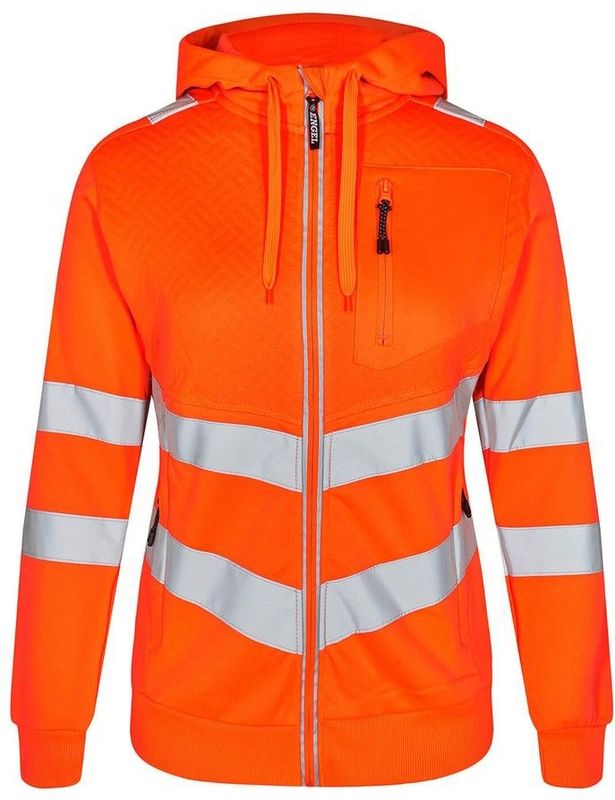 F. Engel 8027 Safety Ladies Sweat Cardigan Orange maat L