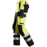 Snickers 6365 ProtecWork Broek met versterkt voorpand High-Vis Klasse 1 High-Vis Geel/Marineblauw maat 044