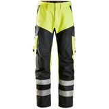 Snickers 6365 ProtecWork Broek met versterkt voorpand High-Vis Klasse 1 High-Vis Geel/Marineblauw maat 044