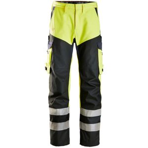 Snickers 6365 ProtecWork Broek met versterkt voorpand High-Vis Klasse 1 High-Vis Geel/Marineblauw maat 044