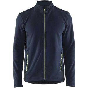 Blåkläder 4765-1010 Microfleecevest Donker marineblauw/High vis geel maat 4XL