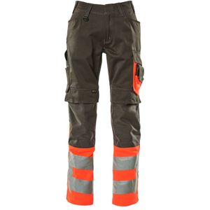 Mascot Safe Supreme Broek met kniezakken 15679-860 - donkerantraciet/hi-vis rood