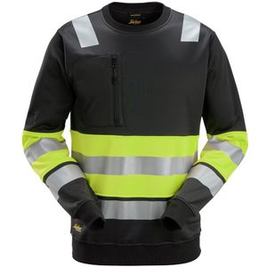 Snickers 8031 High-Vis Klasse 1 Sweatshirt Zwart/High-Vis Geel