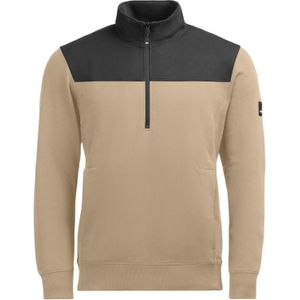 FHB Rob Zip-Sweatshirt Beige-Zwart maat XS