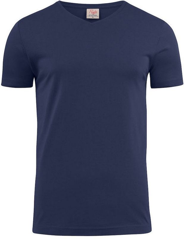 Printer Heavy T-Shirt V-Neck Marineblauw maat M