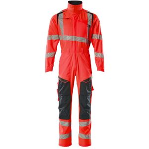 Mascot 19519-236 Overall met kniezakken Hi-Vis Rood/Donkermarine