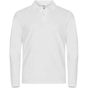 Clique Stretch Premium Polo L/S Heren Wit maat 3XL