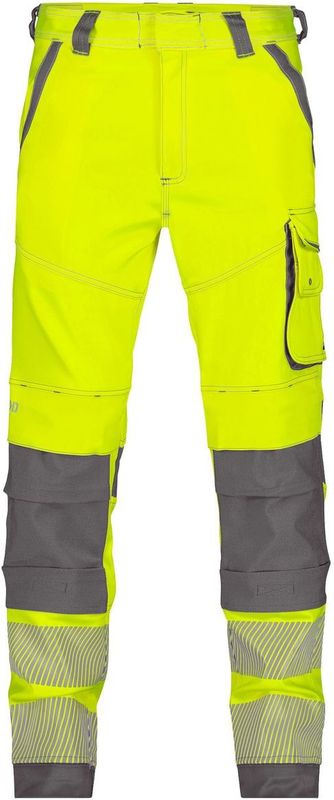 Dassy - Aruba Stretch - Hogezichtbaarheidsbroek - Fluogeel/Cementgrijs - Maat 58