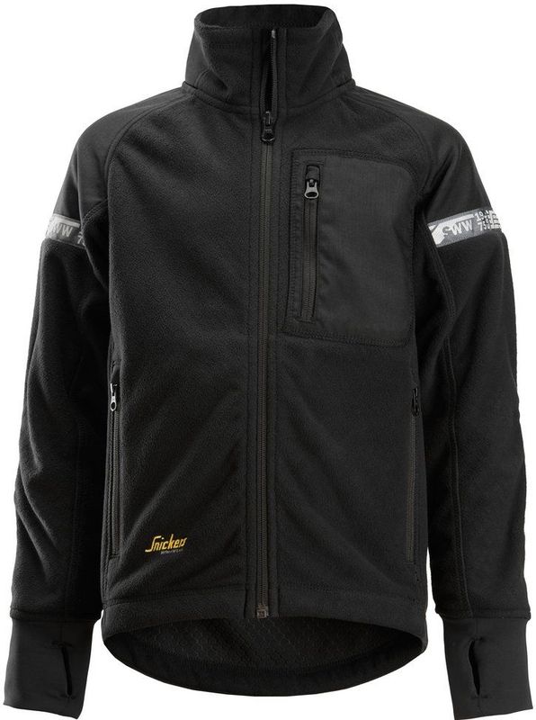 Snickers 7507 Allround Junior Windproof Jack Zwart maat 140