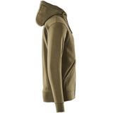 Mascot - Crossover Capuchontrui met Rits - Mosgroen - Gekamd Katoen